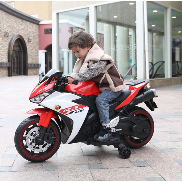 Xe máy điện moto 3 bánh R3 siêu thể thao đồ chơi cho bé tự lái (Đỏ-Hồng-Xanh)
