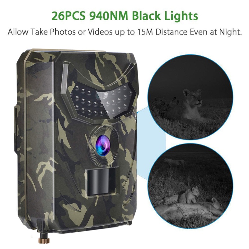 Máy Ảnh 1200 Trò Chơi kiss Hunting Trail 1200 Độc Đáo Thú Vị°Góc Rộng 0 8s Kích Hoạt Thời Gian 940nm IP56 Chống Thấm Nước Màu Đen Cho Wildlife M