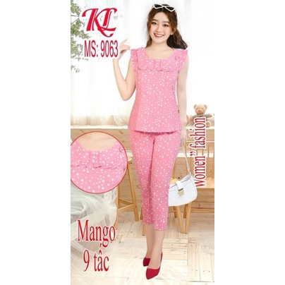 Đồ bộ nữ⚡️FREESHIP⚡️ quần 9 tấc vải mango cao cấp mềm, mịn, mặc mát hợp thời trang .