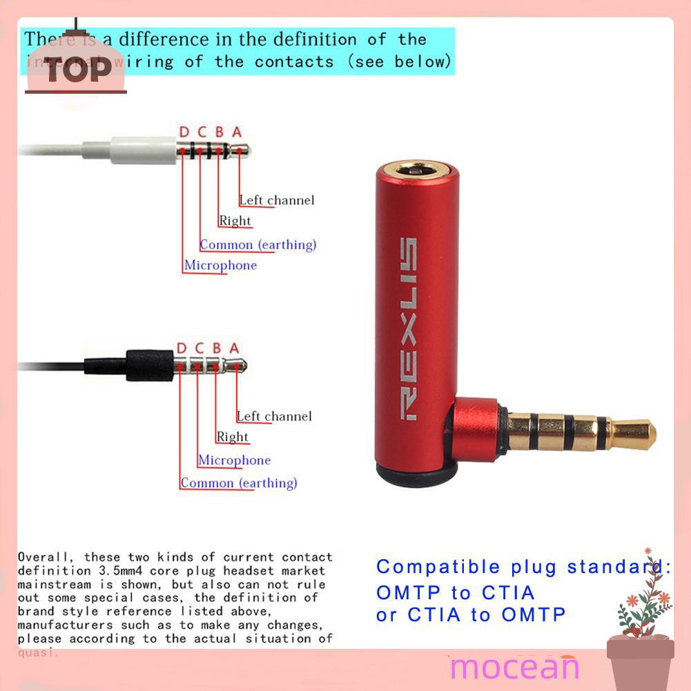 Bộ Chuyển Đổi Tai Nghe 90 Độ 3.5mm Omtp Sang Ctia