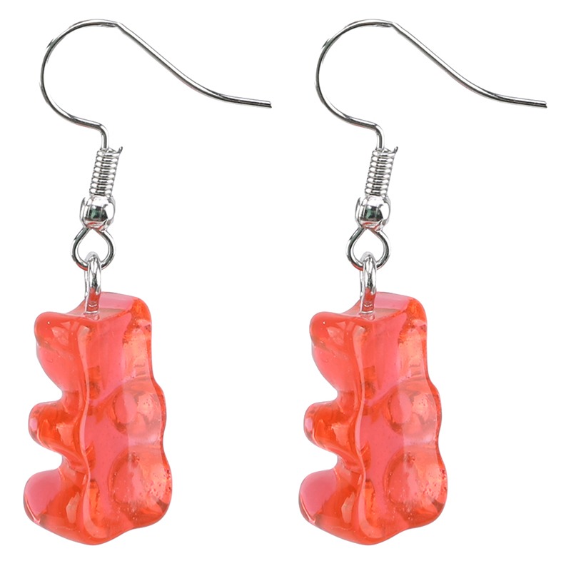 1 Đôi Bông Tai Thiết Kế Hình Gấu Gummy Mini Sáng Tạo Đáng Yêu Cho Nữ