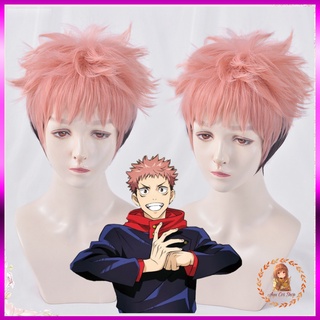 [Có sẵn] wig /tóc giả hồng đen cosplay Yuuji Itadori Jujutsu Kaisen - chú thuật hồi chiến