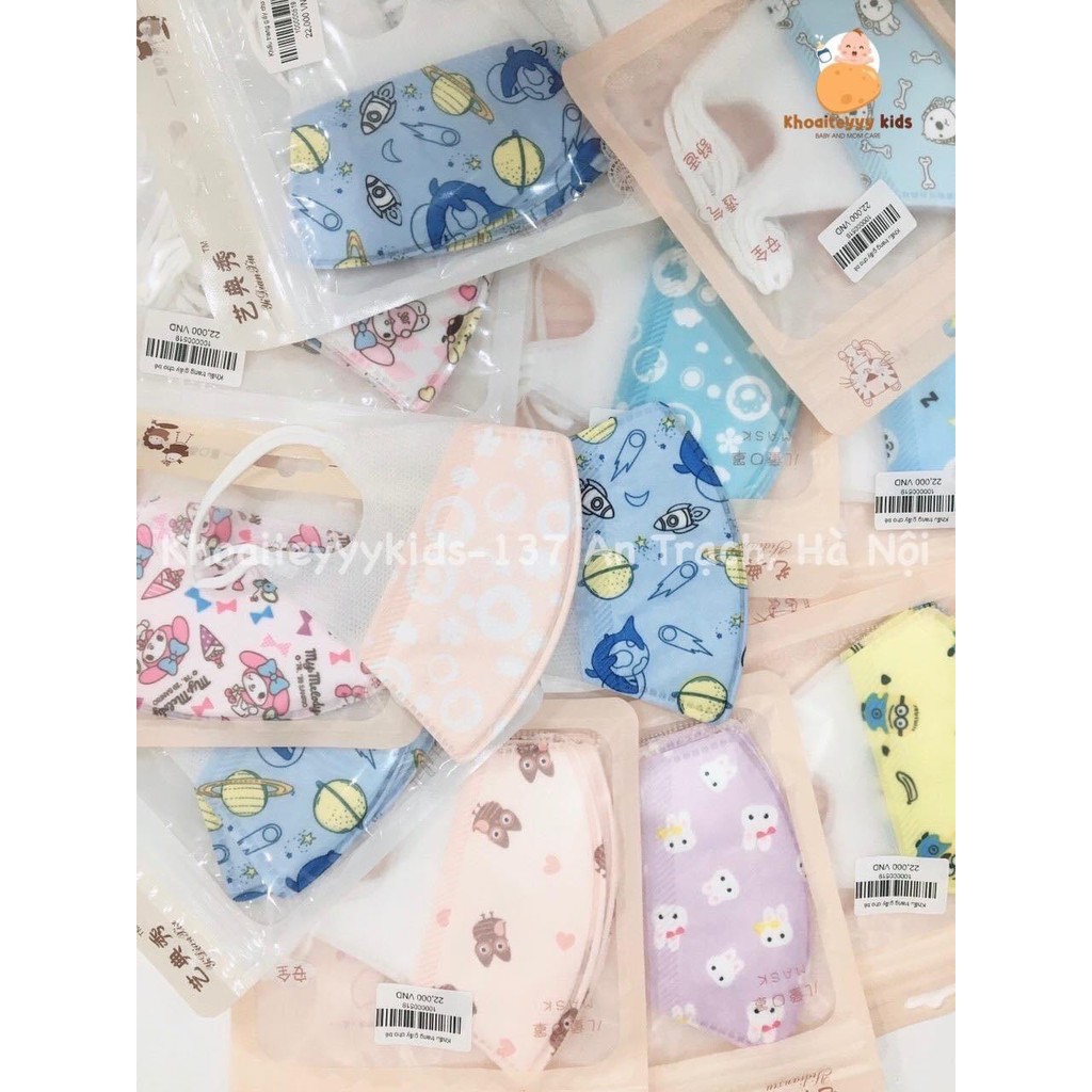 (Set 5c) Khẩu trang giấy họa tiết cho bé