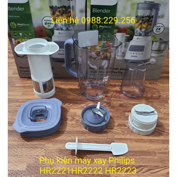 LINH KIỆN CHÍNH HÃNG PHILIPS- Bộ dao xay khô, bộ dao sinh tố, cối xay khô,cối sinh tố Philips HR2221 HR2222 HR2223