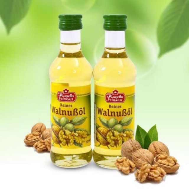 Dầu Óc Chó Kunella Feinkost Walnubol 100ml Đức, Tổng hợp dầu ăn dặm cho bé Ăn Dặm từ 6 tháng tuổi trở lên- Khoaibaby