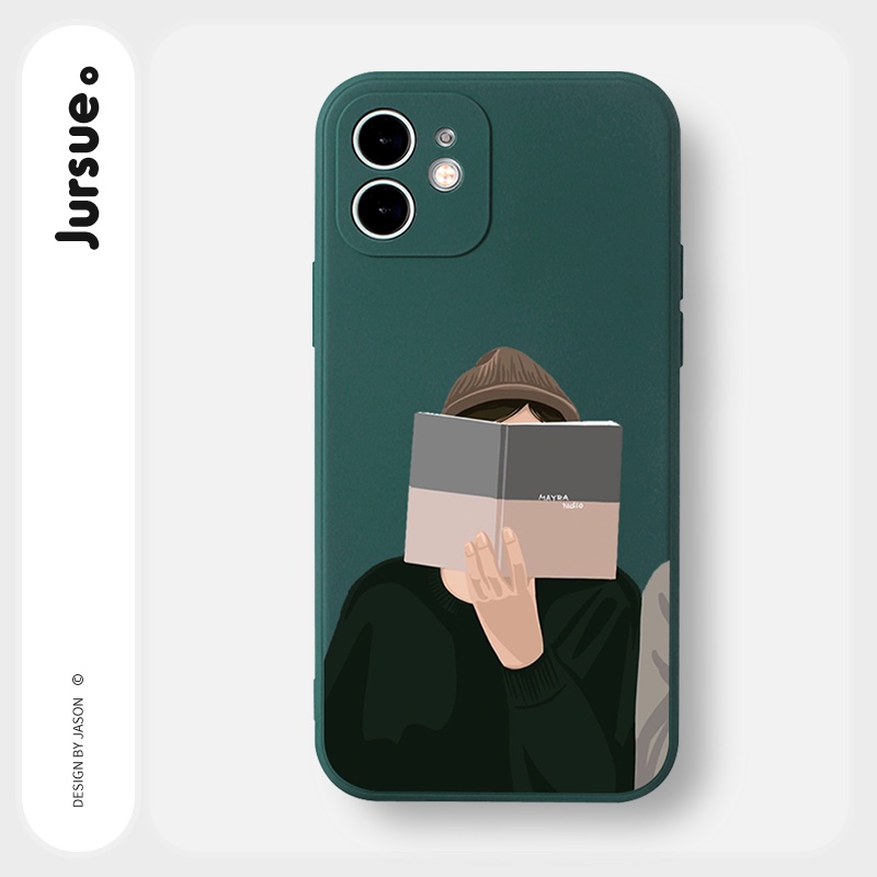 Ốp lưng JURSUE hoạt hình cặp đôi dễ thương đẹp cho iPhone 13 12 11 Pro Max SE 2020 X XR XS 8 7 ip 6S 6 Plus kute Y1935