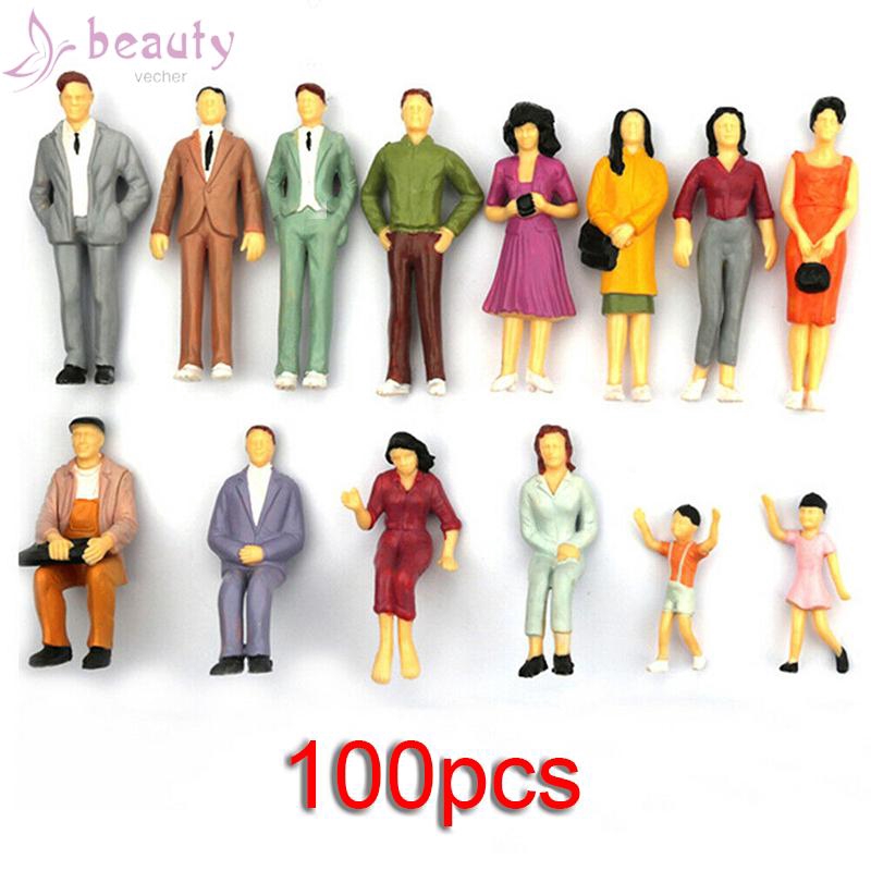 Bộ 25/100 Mô Hình Người Bằng Nhựa Tỉ Lệ 1:75 Dùng Trang Trí