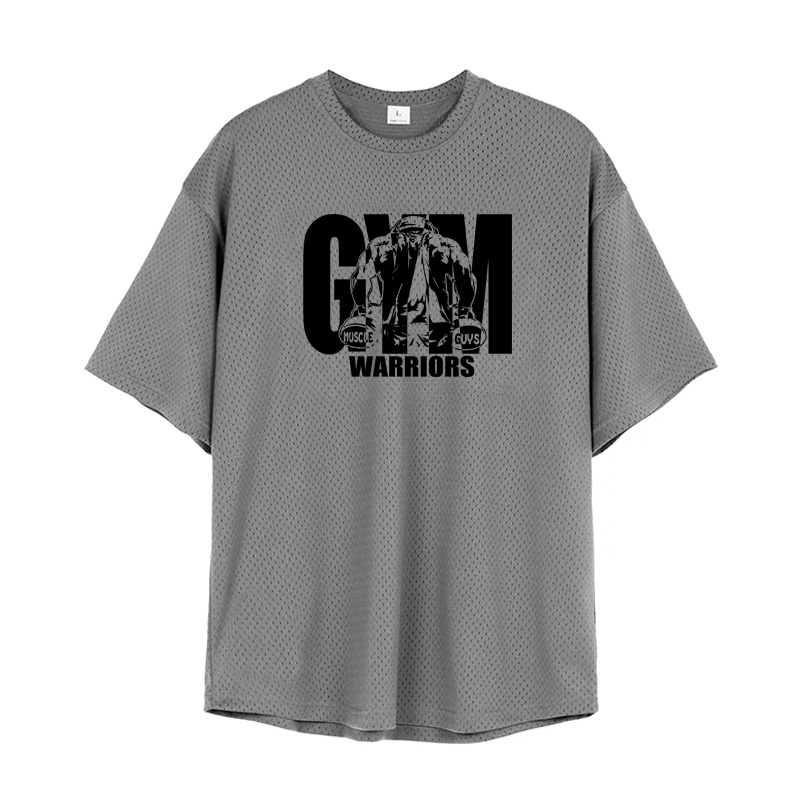 Áo Thun Tay Ngắn Cổ Tròn Phối Lưới Thoáng Khí Nhanh Khô Thời Trang Xuân Hè Cho Nam