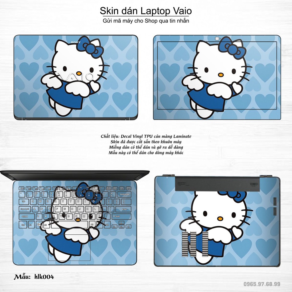 Skin dán Laptop Sony Vaio in hình Hello Kitty (inbox mã máy cho Shop)