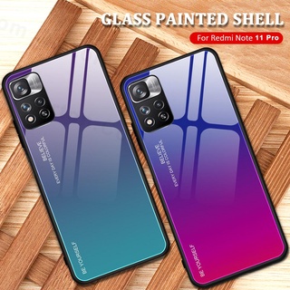 Ốp điện thoại kính cường lực màu gradient cho Xiaomi Redmi Note 11 Pro Plus 11T 10T Note 10 Pro 10S Note10 4G 5G