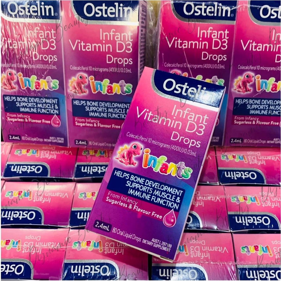 [Hàng chuẩn Úc] Vitamin D dạng nhỏ giọt dành cho bé từ sơ sinh Ostelin infant vitamin d3 drops 2.4ml bổ sung vitamin d3