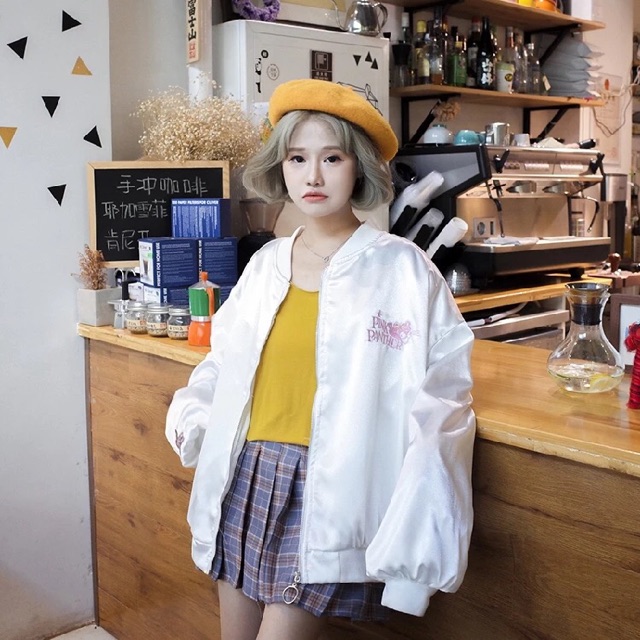 ÁO KHOÁC BOMBER NỮ ULZZANG HOẠ TIẾT PINK PANTHER | BigBuy360 - bigbuy360.vn