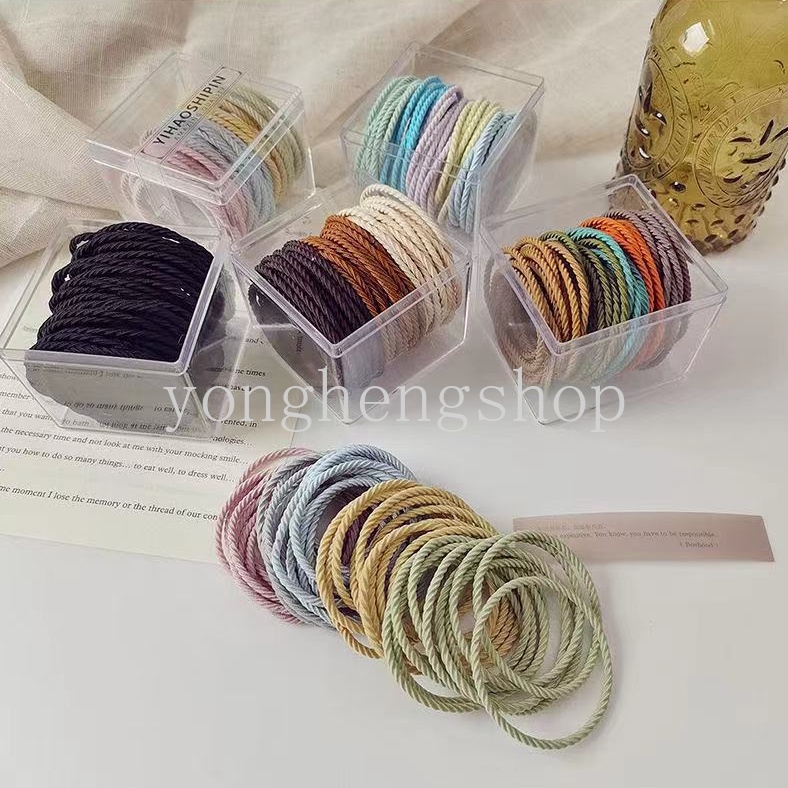 Set 50 Dây Thun Cột Tóc Co Giãn Nhiều Màu Sắc