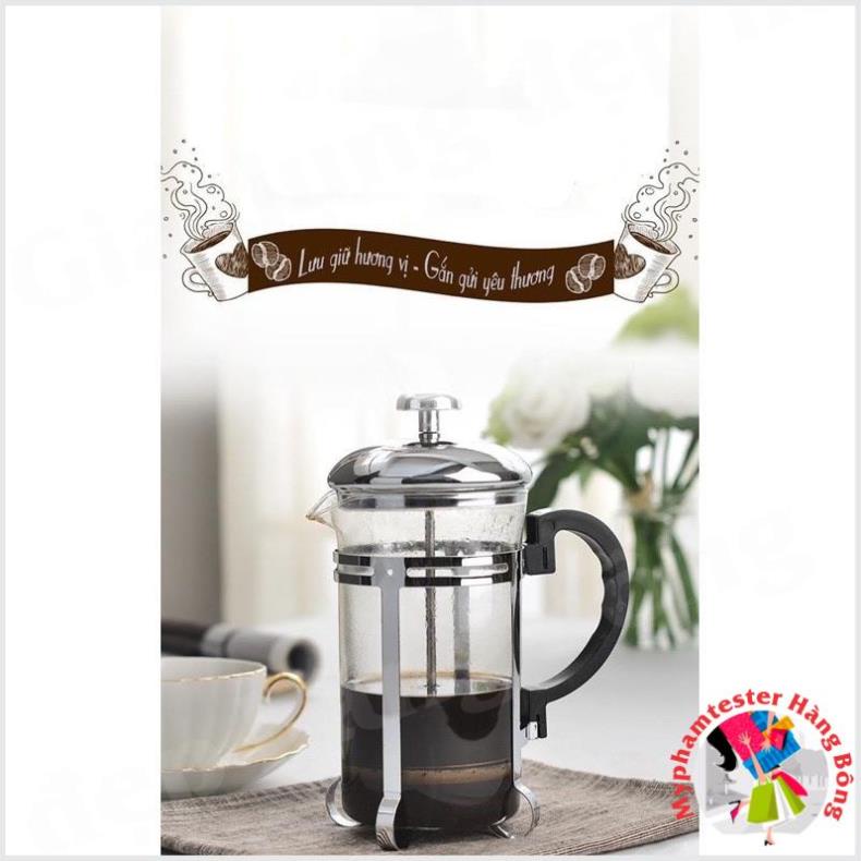 Bình pha cà phê, trà thủy tinh kiểu Pháp French Press