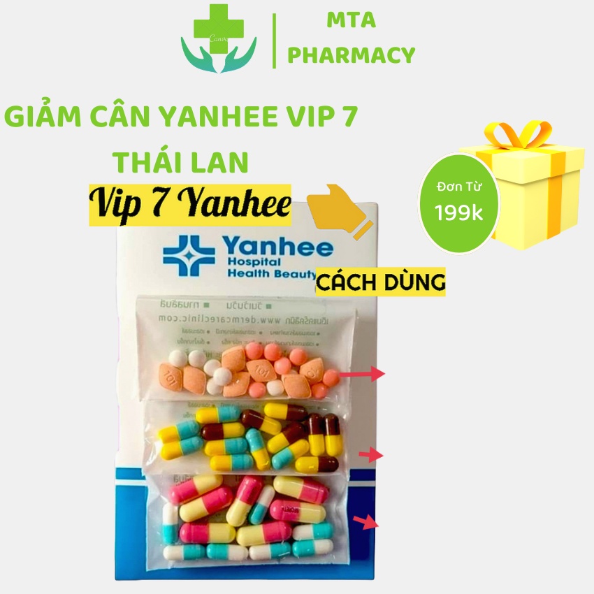 Giảm cân an toàn Yanhee Vip 7 pp Thái Lan, hỗ trợ giảm cân cấp tốc, giảm béo hiệu quả trong 7 ngày