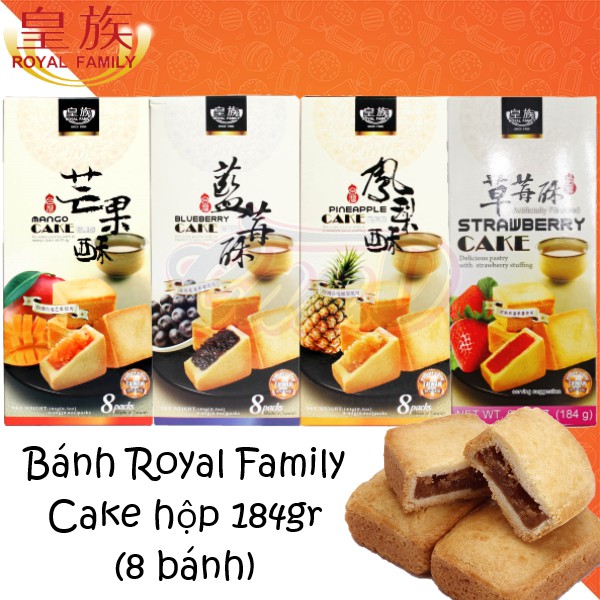 (4 vị) Bánh Royal Family Cake hộp 184gr (8 bánh)