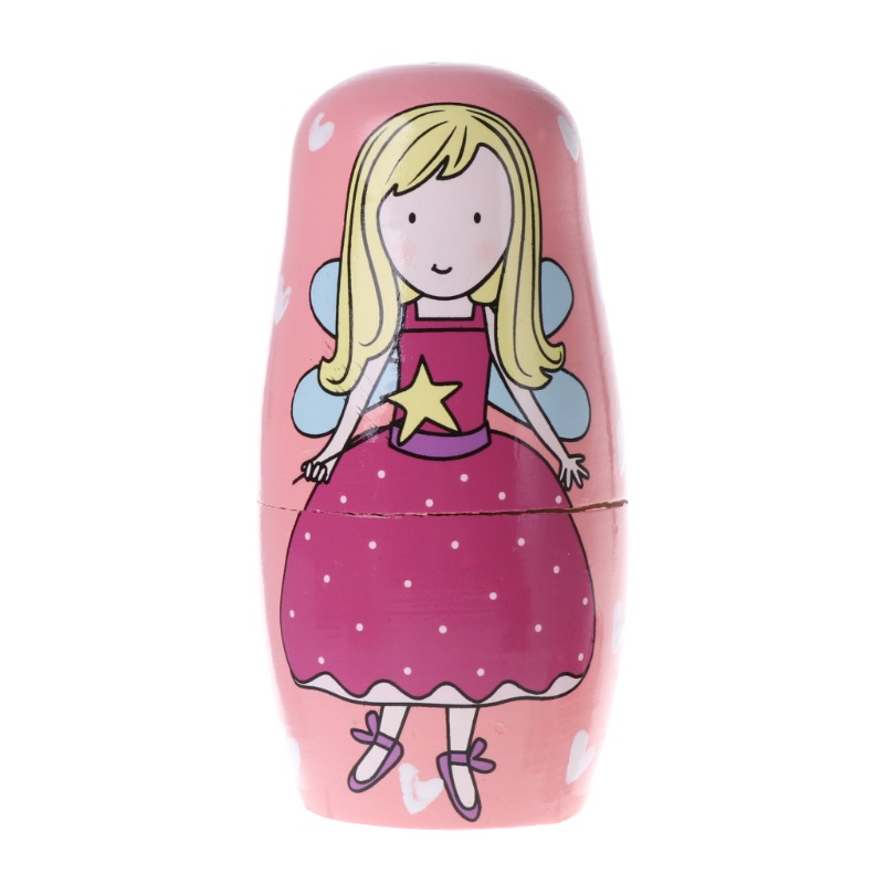 Bộ 5 Búp Bê Nga Bằng Gỗ Cho Bé Học Hỏi