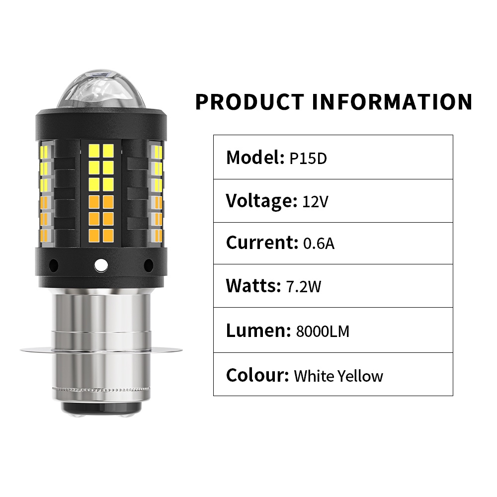 1 Đèn Pha Siêu Sáng T19 P15D H4 H6 2016 BA20D 6500K DC12V-80V 8000LM Dành Cho Xe Mô Tô Chùm Cao / Thấp Hai Màu Sắc Dành Cho Xe Mô Tô