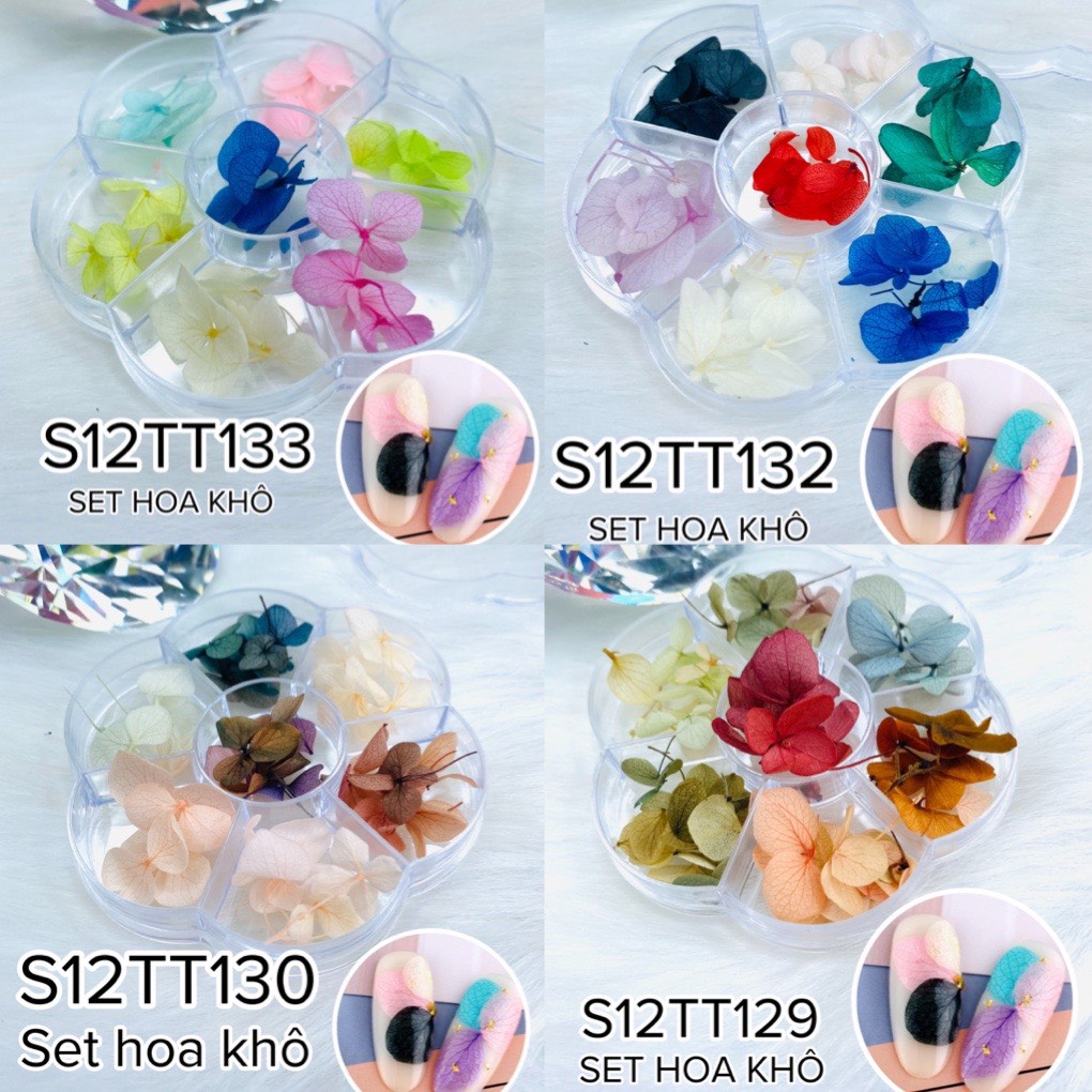 Set hoa khô 7 màu chuyên dùng trang trí móng - phụ kiện dành cho móng - Sushi nail mi