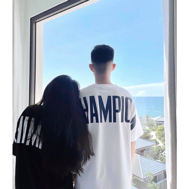 Áo Thun Champion Big Logo Unisex Hot Trend - Ảnh thật tự chụp