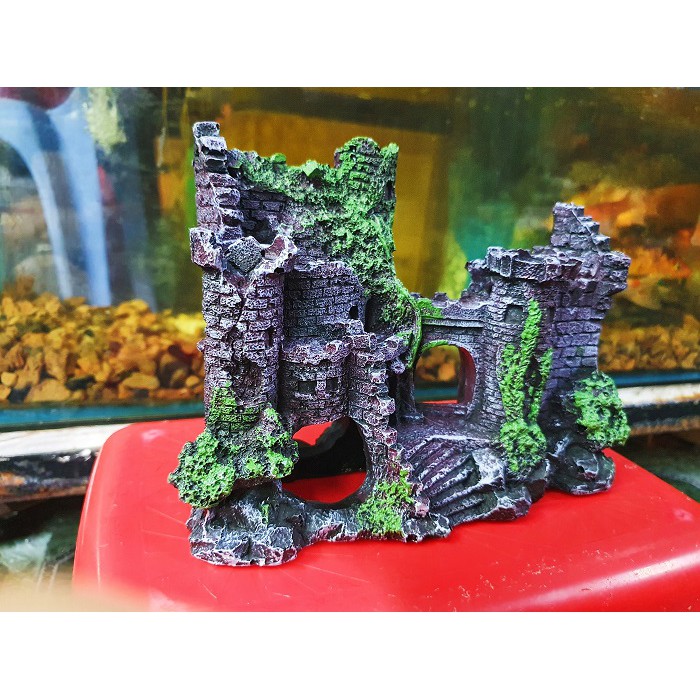 LÂU ĐÀI TRANG TRÍ HỒ CÁ NON BỘ 20X8X14CM