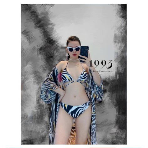 Bikini, Đồ Bơi Đi Biển 2 Mảnh Set 3 Món Tam Giác Secxy D'LAVENDER BKN 21