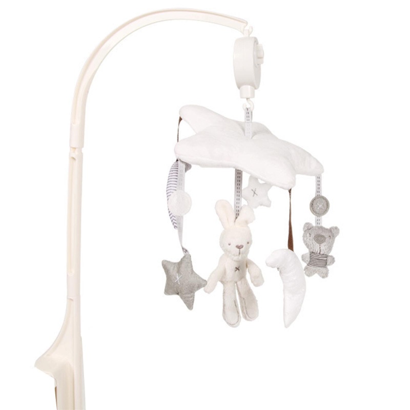 Chuông Gió Lục Lạc Đồ Chơi Di Động Nhồi Bông Xoay Được Có Nhạc Treo Nôi Em Bé