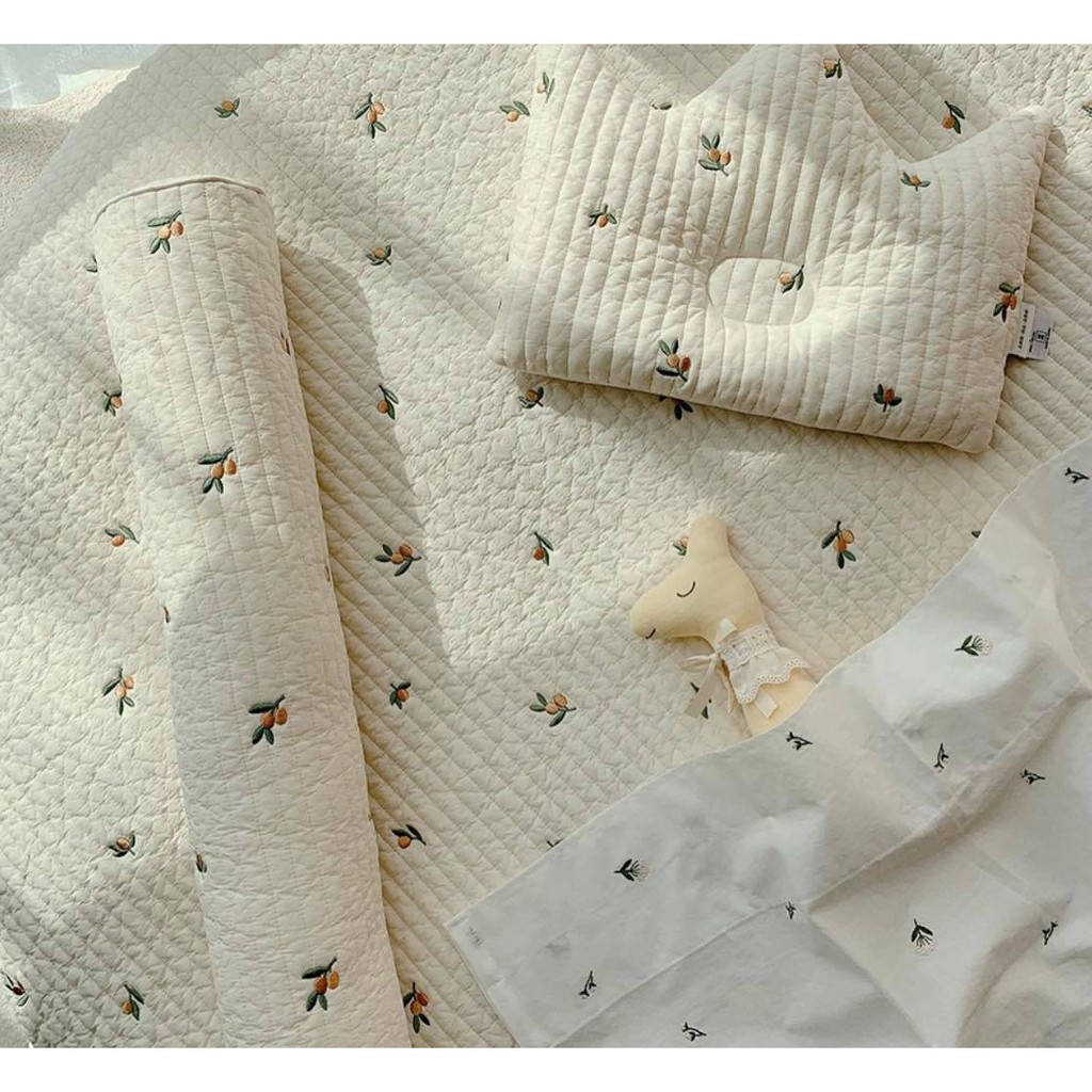 GỐI ÔM TRÒN COTTON THÊU CHO BÉ #madeinKorea, quilting, Dottodot, Dot to dot, Malolotte, nội địa Hàn