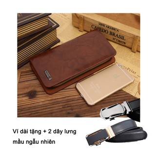Ví cầm tay, Bộ ví dài tặng tặng 2 dây lưng, ví dài cao cấp, Ví dài nữ, ví dài nam, ví da cao cấp, ví giá rẻ