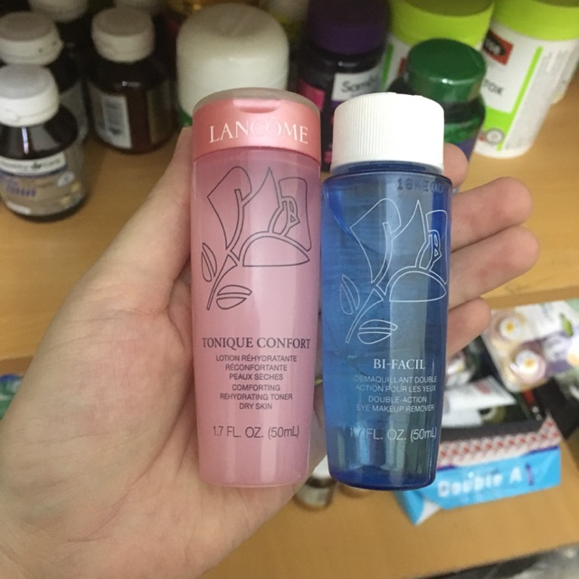 Nước hoa hồng Toner hồng và nước tẩy trang Bi-Facil Lancome 50ml