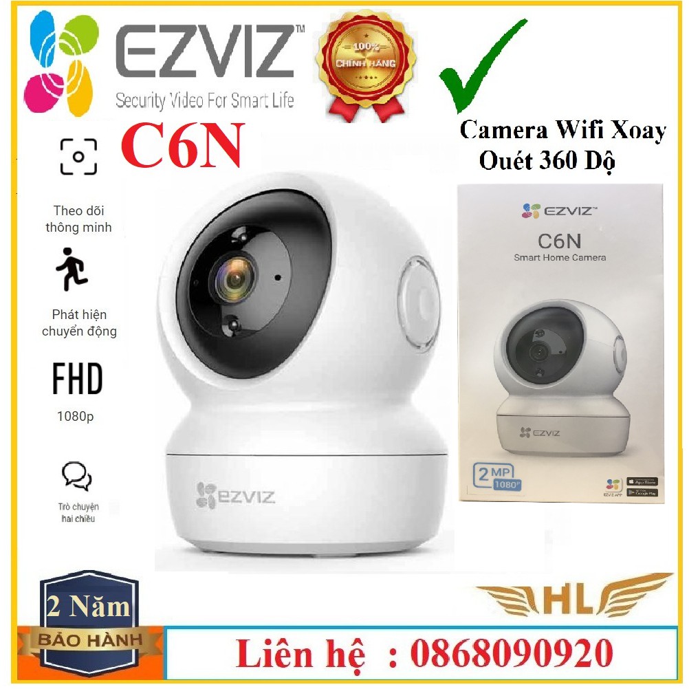 Camera Wifi Xoay Thông Minh EZVIZ C6N 1080P, Ezviz C6CN 720P-Hàng Chính Hãng