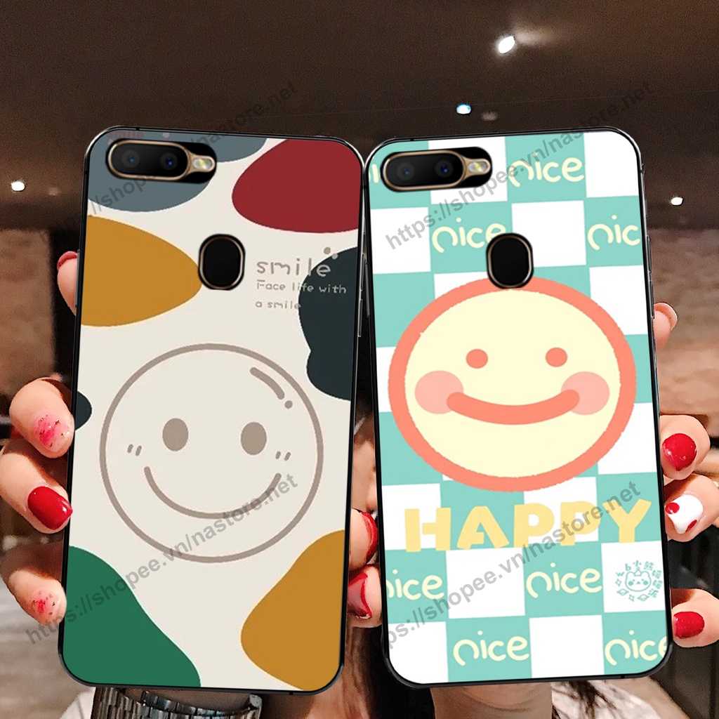 Ốp lưng Oppo A5s / A7 / F9 / A12 / Realme 2 Pro mặt cười, họa tiết caro đơn giản đẹp cute