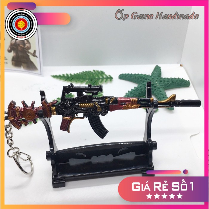 Móc khoá pubg AKM Skin BLACK SUNSHINE độc đáo dài 12cm mô phỏng giống thật - Móc khoá pubg kim loại cao cấp