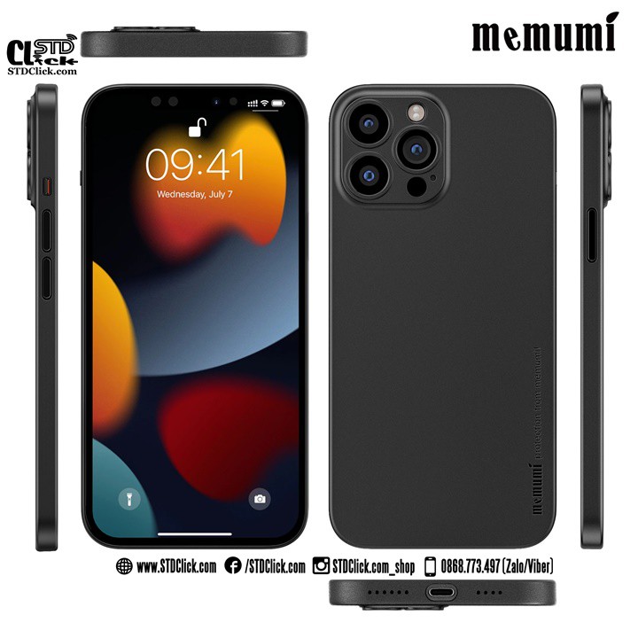 ỐP LƯNG IPHONE 13 PRO MAX MEMUMI MỎNG LỤA CHÍNH HÃNG