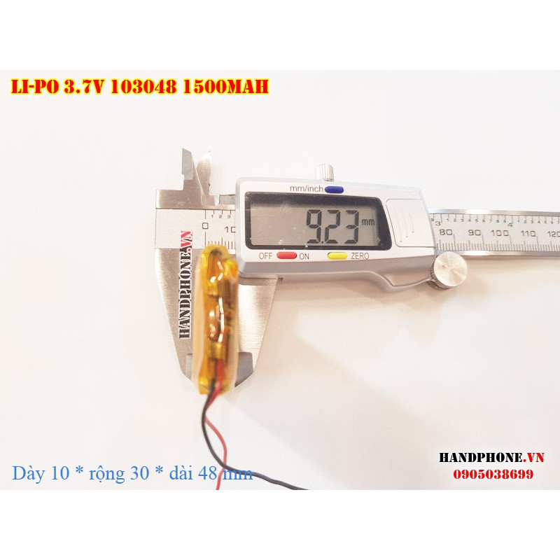 Pin Li-Po 3.7V 1500mAh 103048 103050 (Lithium Polymer) cho điện thoại, loa Bluetooth, định vị GPS, camera hành trinh