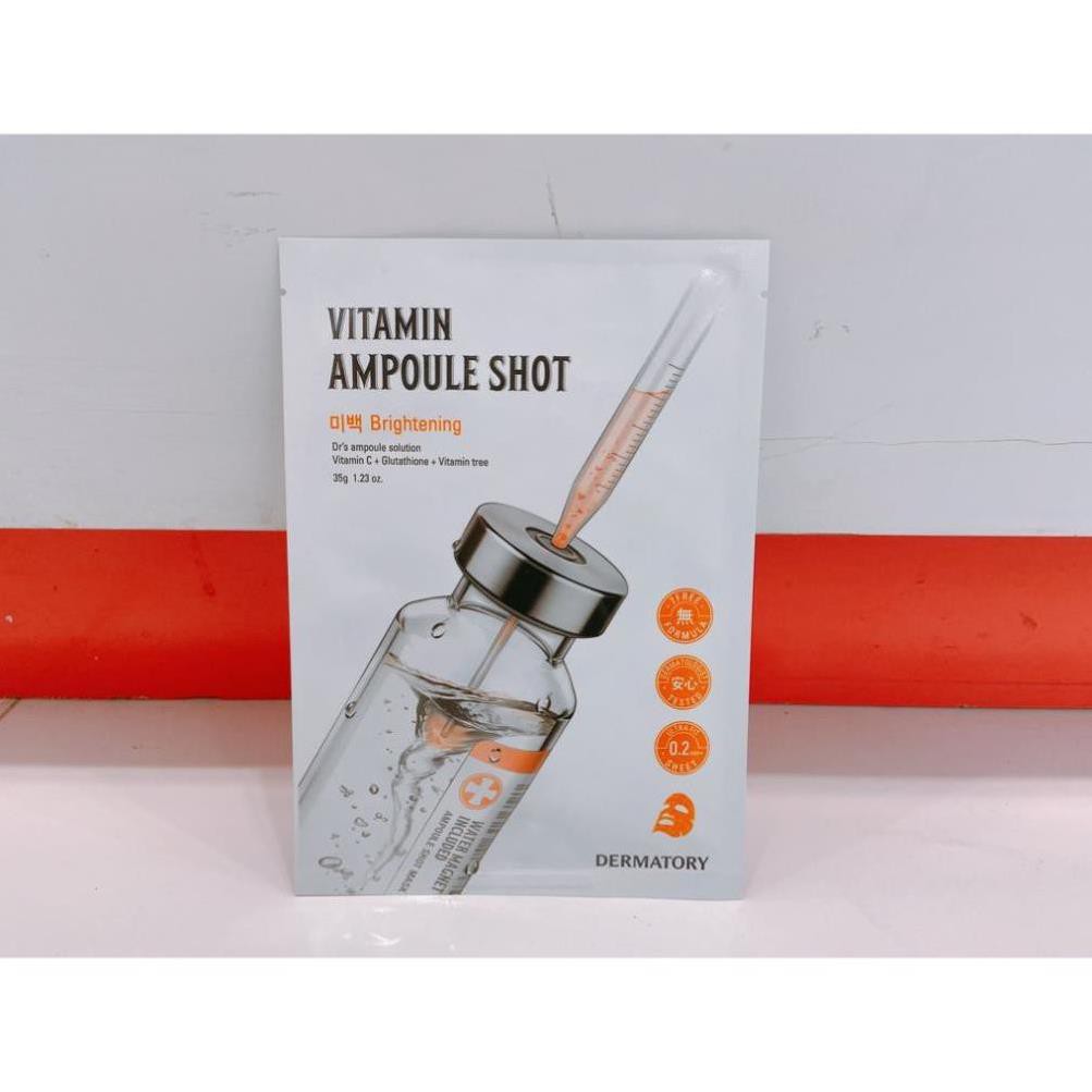 Combo 10 Mặt Nạ Giấy Dermatory Ampoule Shot Mask Vita-Shot 35g