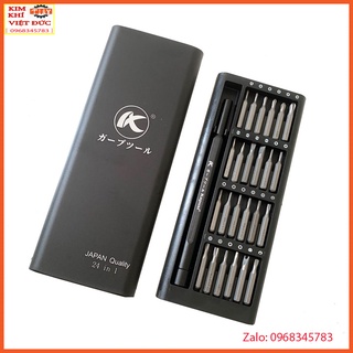 Bộ tuốc nơ vít nam châm 24 chi tiết Kapusi thép hợp kim S2 Đối với sửa chữa máy tính điện thoại di động