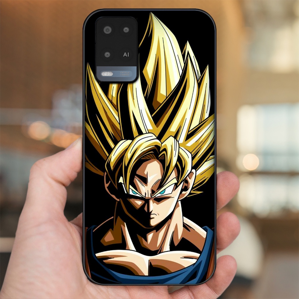 Ốp lưng Oppo A54 4G, A54 5G viền đen in hình Goku Dragon Ball
