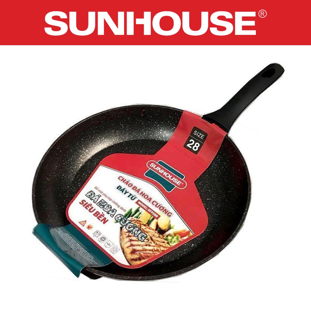 Chảo đá hoa cương đáy từ SUNHOUSE SFP28B ( Sử dụng được cả bếp từ )
