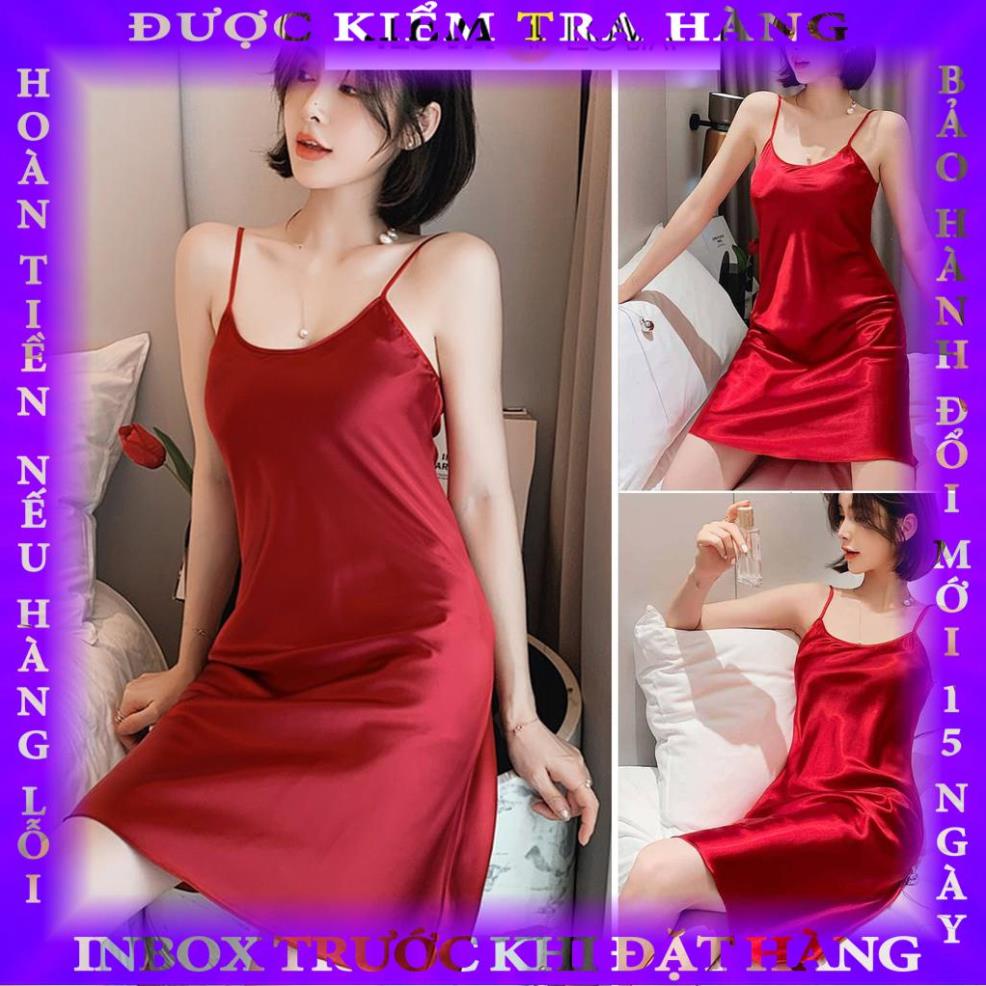 Váy ngủ 2 dây lụa satin cao cấp 4Lova mềm mịn, quyến rũ sonong