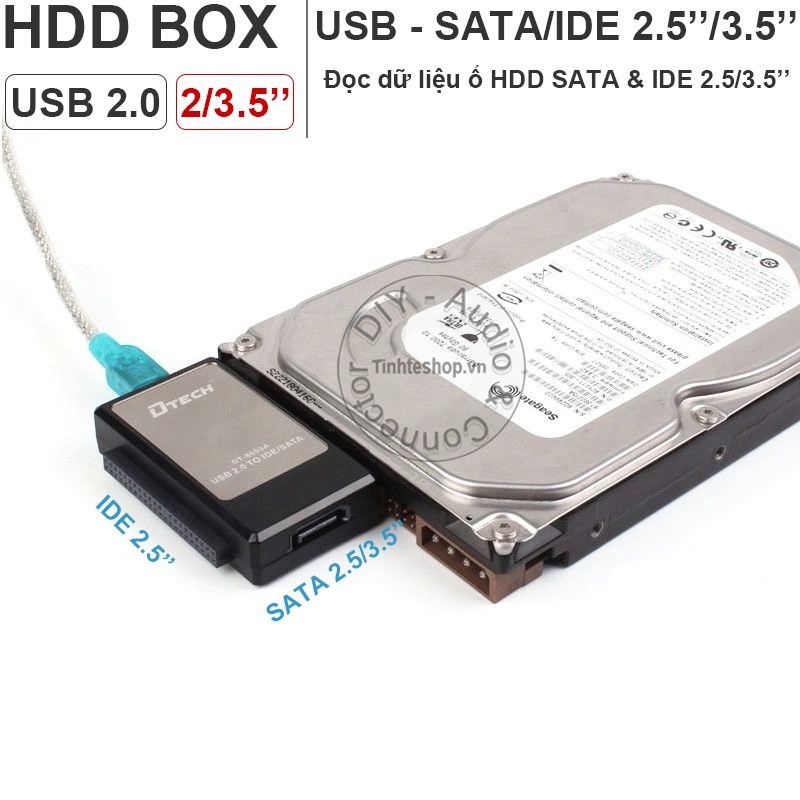 Cáp chuyển USB 2.0 sang SATA, IDE ATA 2.5'' 3.5'' DTECH DT-8003A