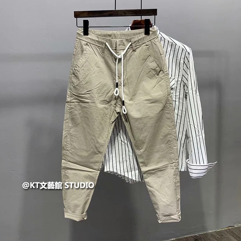 Quần Kaki Dài Đến Mắt Cá Màu Sắc Đơn Giản Dễ Phối Đồ Phong Cách Hàn Quốc Cho Nam Size S-4XL