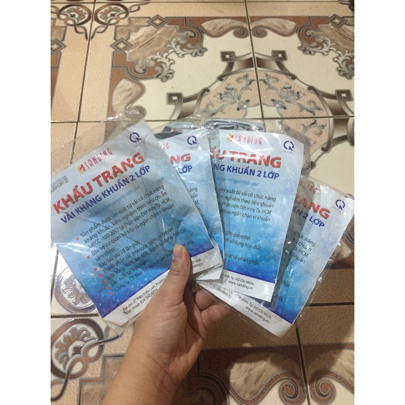 Khẩu trang kháng khuẩn vải 2 cái 2 lop  SanDing | BigBuy360 - bigbuy360.vn