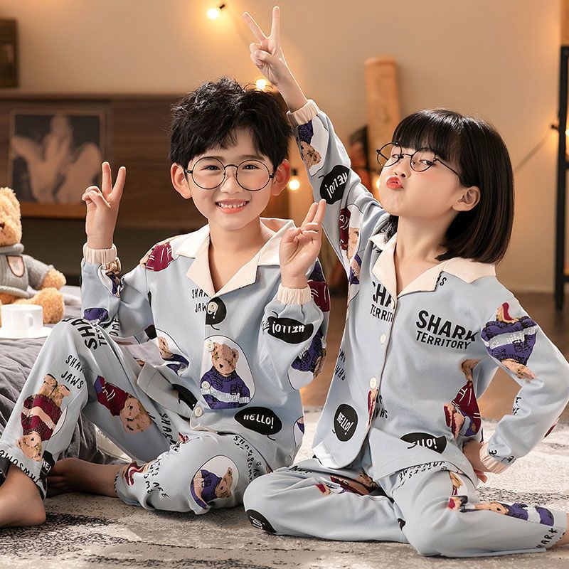 Bộ đồ ngủ pijama cho bé trai bé gái chất lụa tuyết cao cấp size 10-40kg