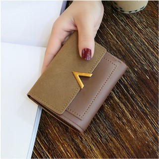 Ví gập dạng nhỏ da pu kết hợp với da lộn siêu nhỏ xinh và đáng yêu VI012