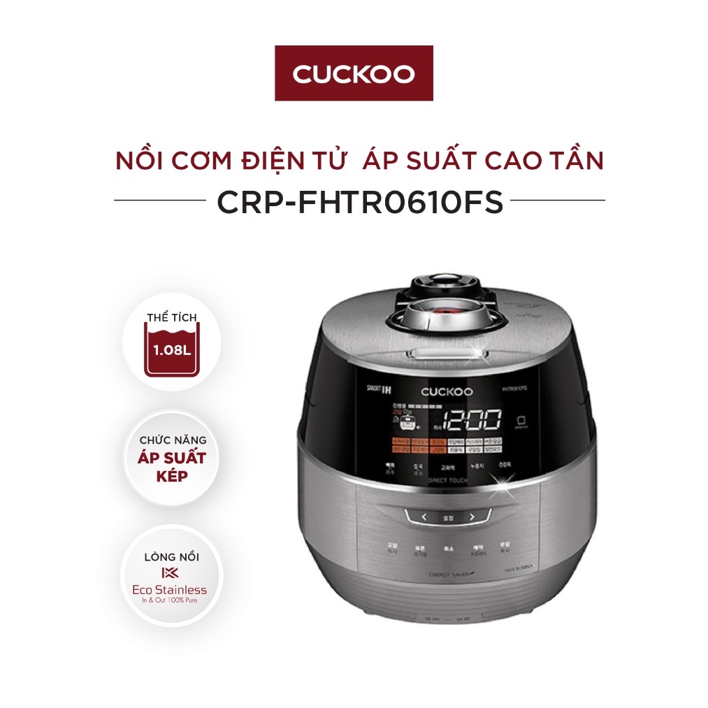 Nồi Cơm Điện Áp Suất Cao Tần CUCKOO 1,8 lít CRP-FHTR0610FS - HÀNG CHÍNH HÃNG