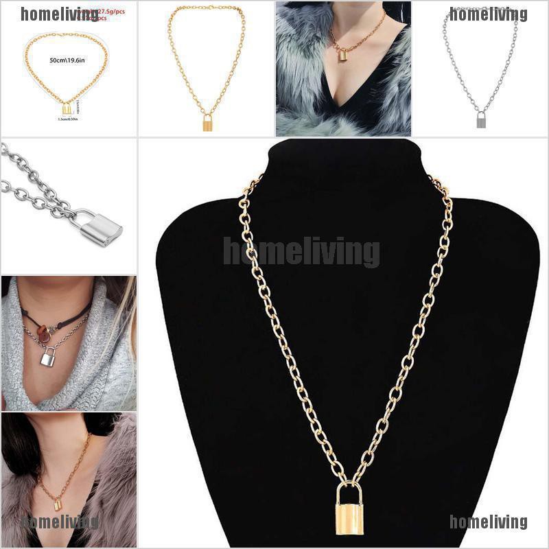 Vòng cổ Thép Không Gỉ Mặt Ổ Khóa Thời Trang Unisex