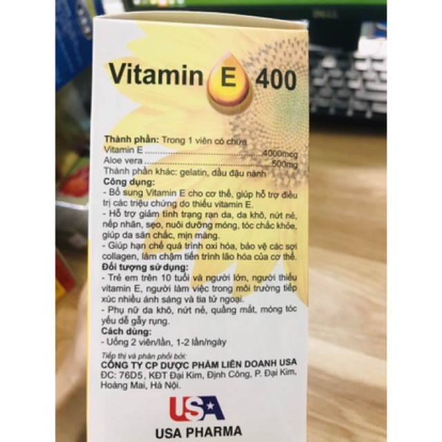 Viên uống Vitamin E 400 Giúp làm đẹp da - Hộp 100 viên Chính hãng | Thế Giới Skin Care