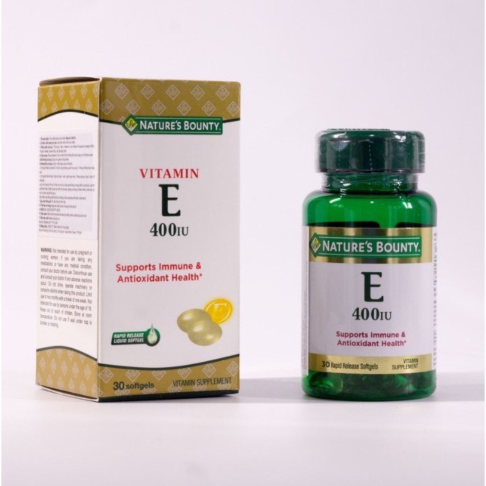 Viên uống Vitamin E 400 IU Nature Bounty 30 viên - Duy trì vẻ đẹp và tươi sáng của da