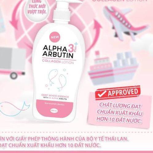 (Hàng Mới Về) Lotion Dưỡng Da Alpha Arbutin 3 Plus Collagen Hàng Thái Lan 500ml